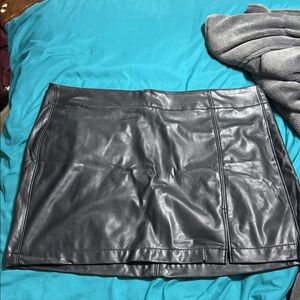 American Eagle Outfitters Black Faux Leather Mini Skirt